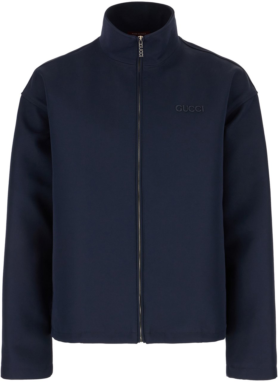 Gucci Gucci Navy blue wool blend jacket Blauw