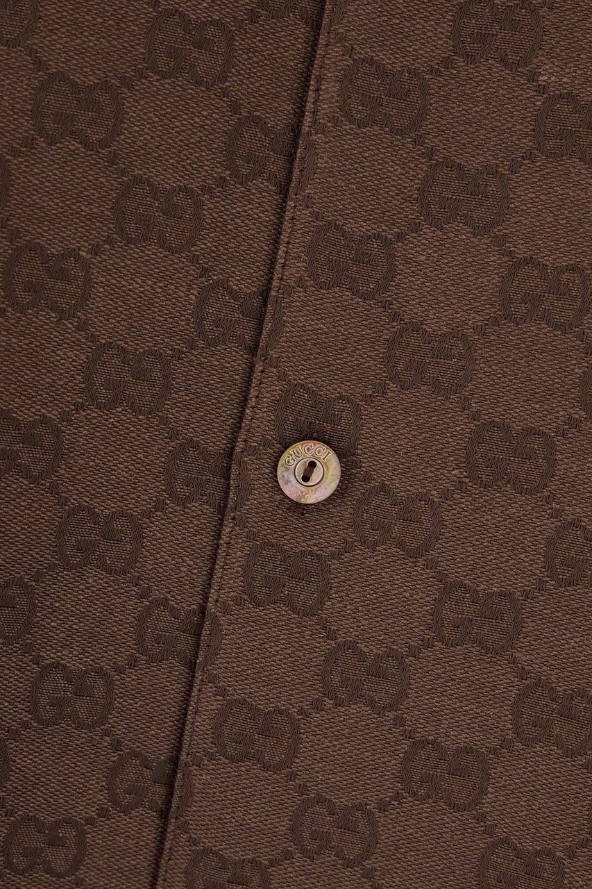 Gucci Gucci Chocolate linen blend bermuda shirt Bruin