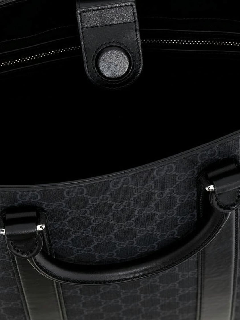 Gucci Canvas Tote Bag with Monogram Pattern Zwart