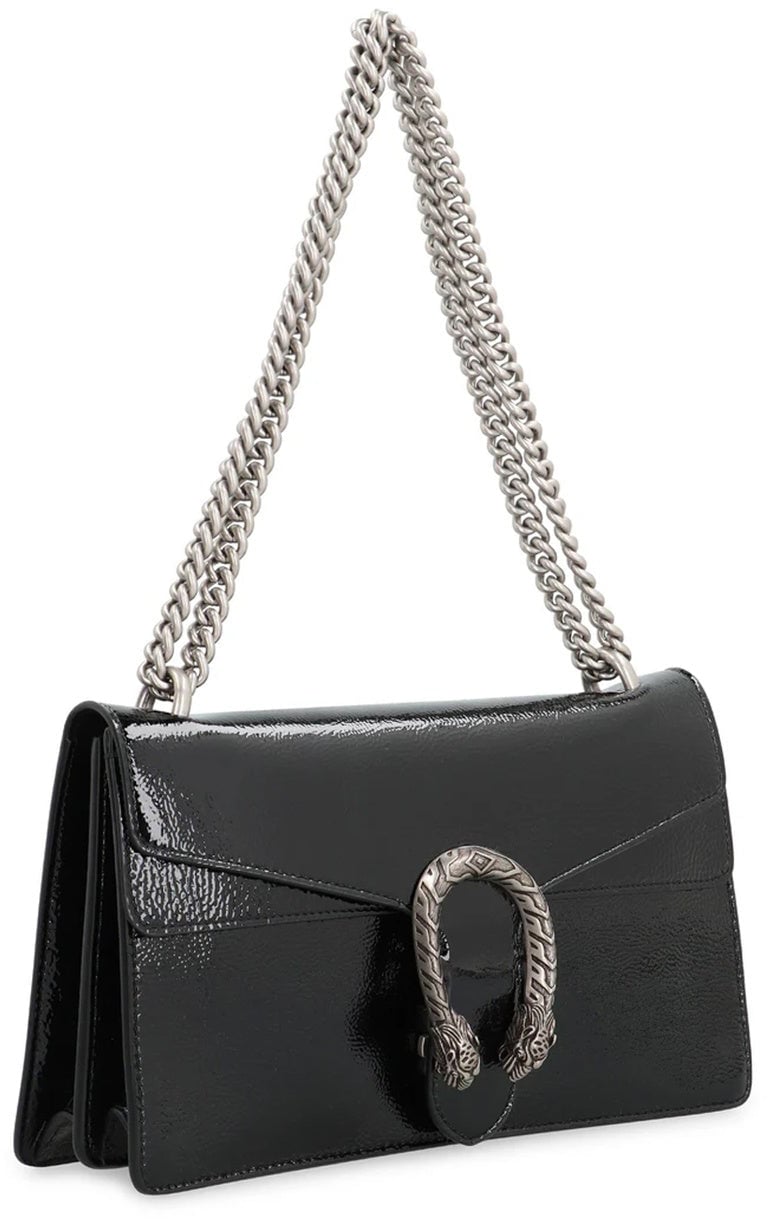 Gucci Gucci Dionysus Leather Crossbody Bag Zwart