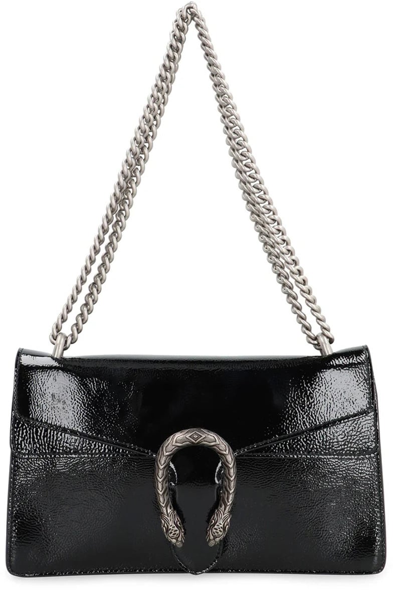 Gucci Gucci Dionysus Leather Crossbody Bag Zwart