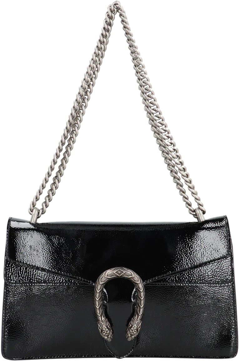 Gucci Gucci Dionysus Leather Crossbody Bag Zwart