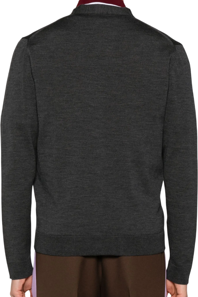 Gucci cardigan in lana con logo ricamato Grijs