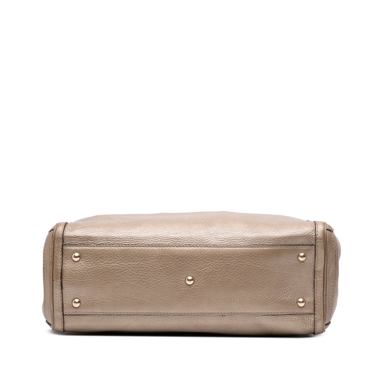 Gucci Metallic Grained Leather Bella Tote Goud