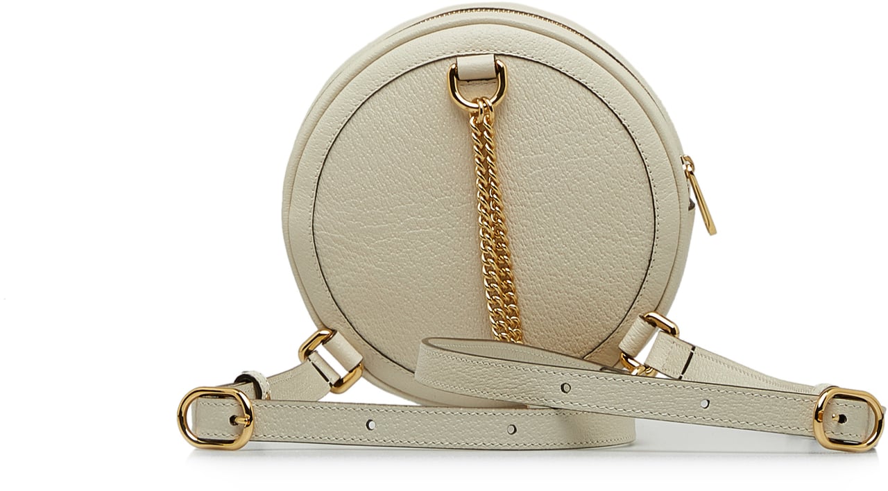 Gucci Mini Leather Round Ophidia Backpack Wit