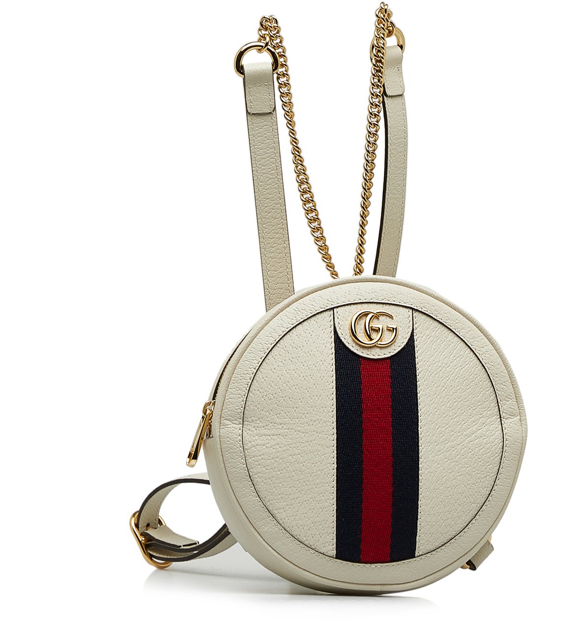 Gucci Mini Leather Round Ophidia Backpack Wit