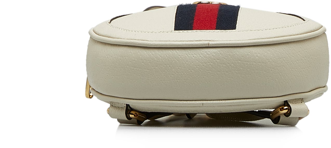 Gucci Mini Leather Round Ophidia Backpack Wit