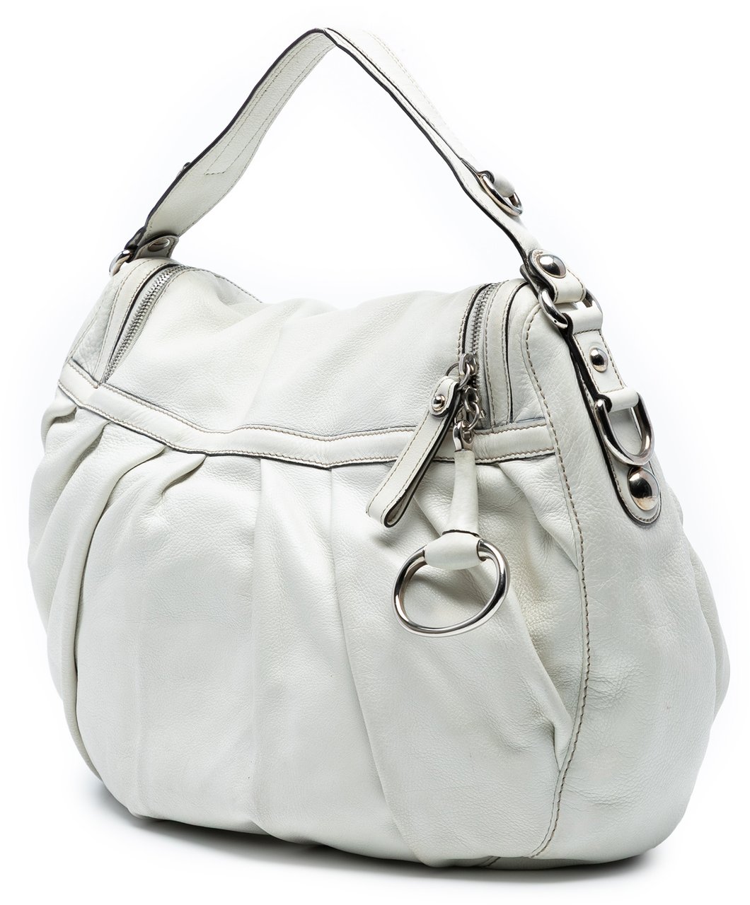 Gucci Medium Pebbled Calfskin Icon Bit Satchel Wit