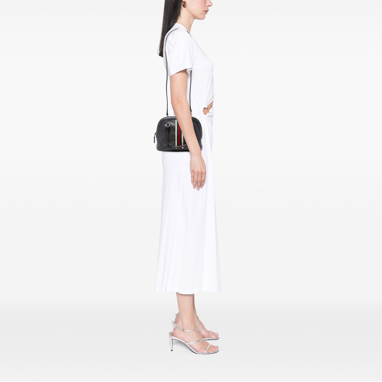 Gucci Mini Leather Web Dome Satchel Bruin