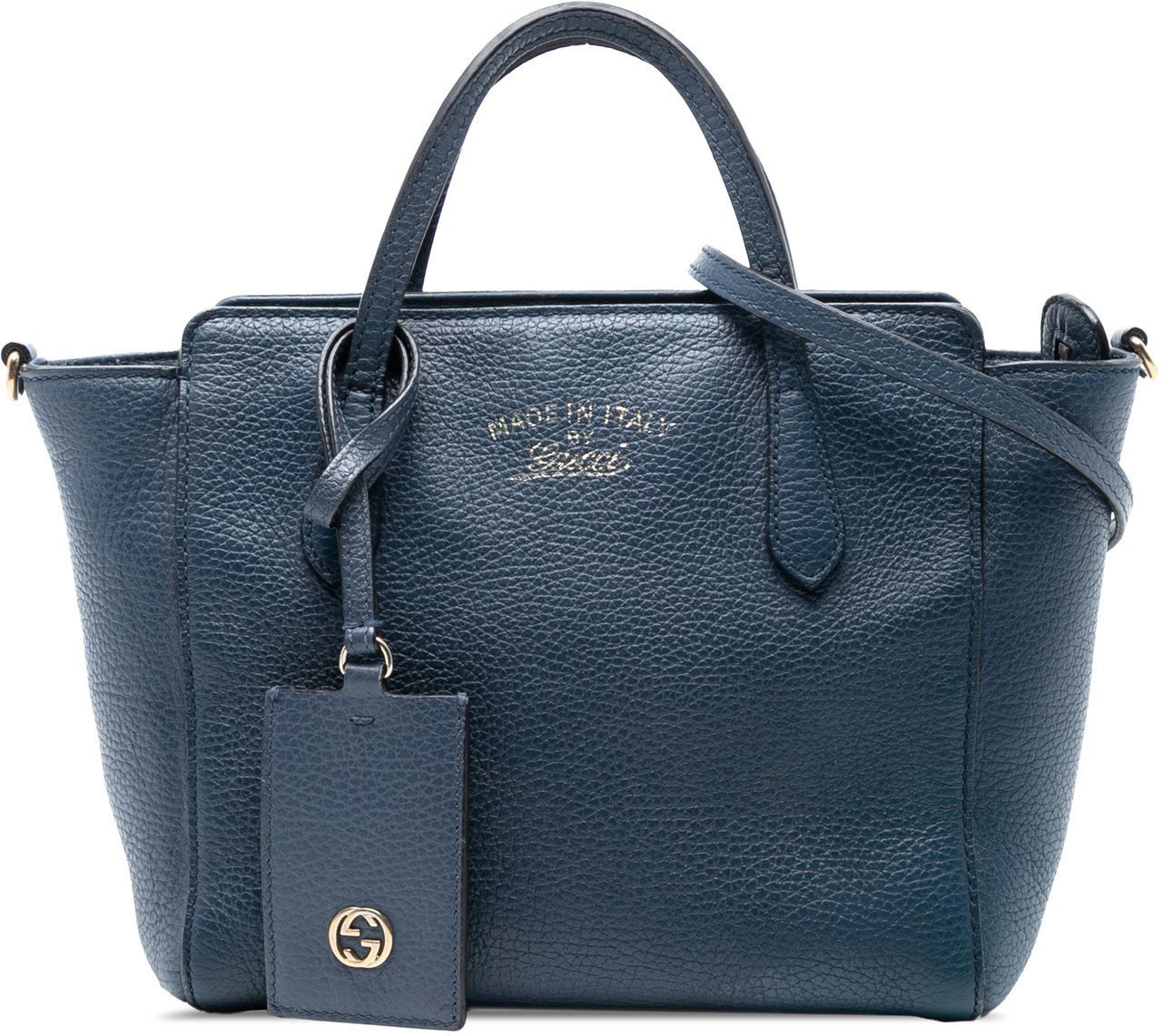 Gucci Mini Leather Swing Satchel Blauw