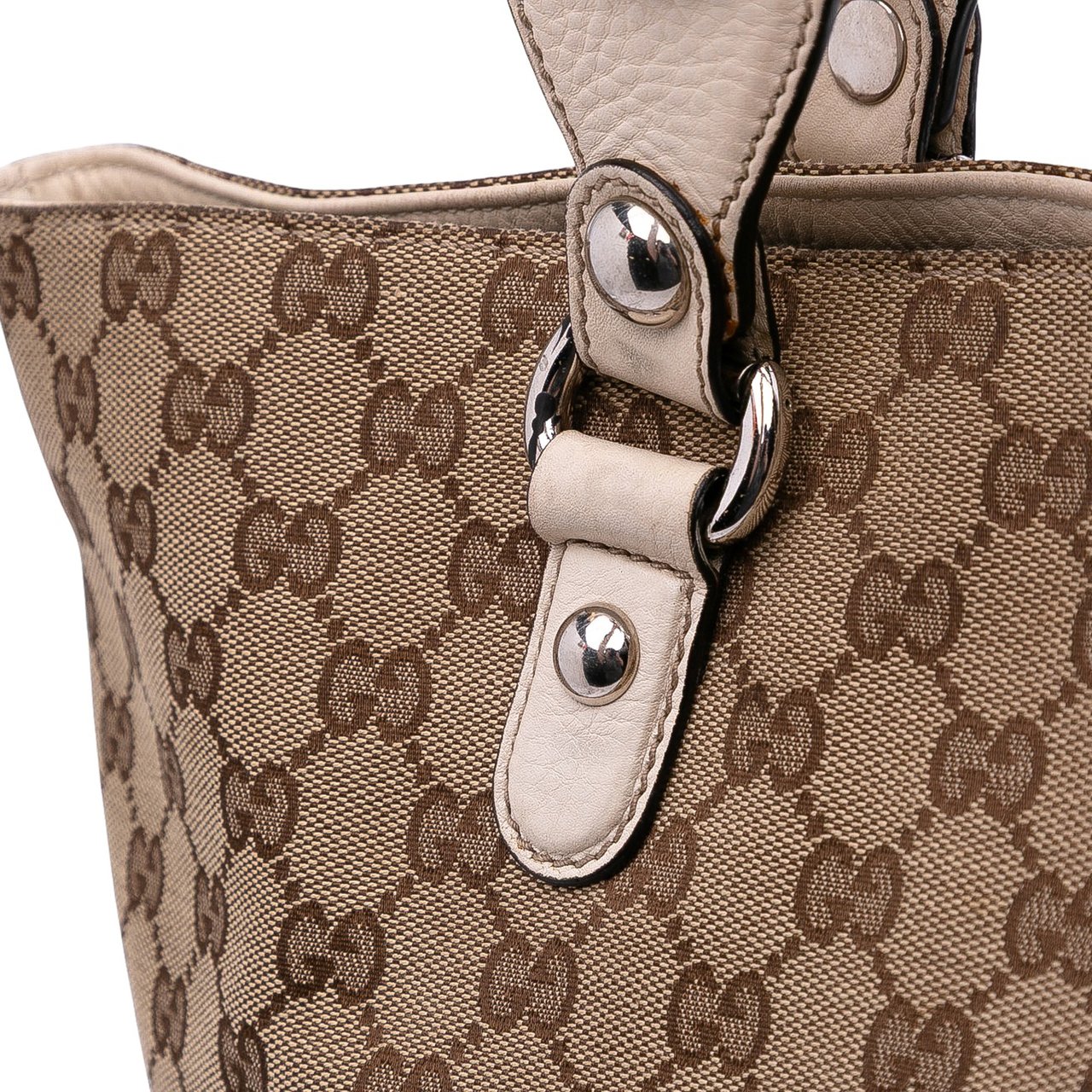 Gucci Medium GG Canvas Icon Bit Tote Bruin