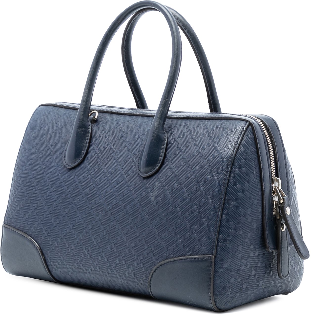 Gucci Diamante Leather Boston Bag Blauw