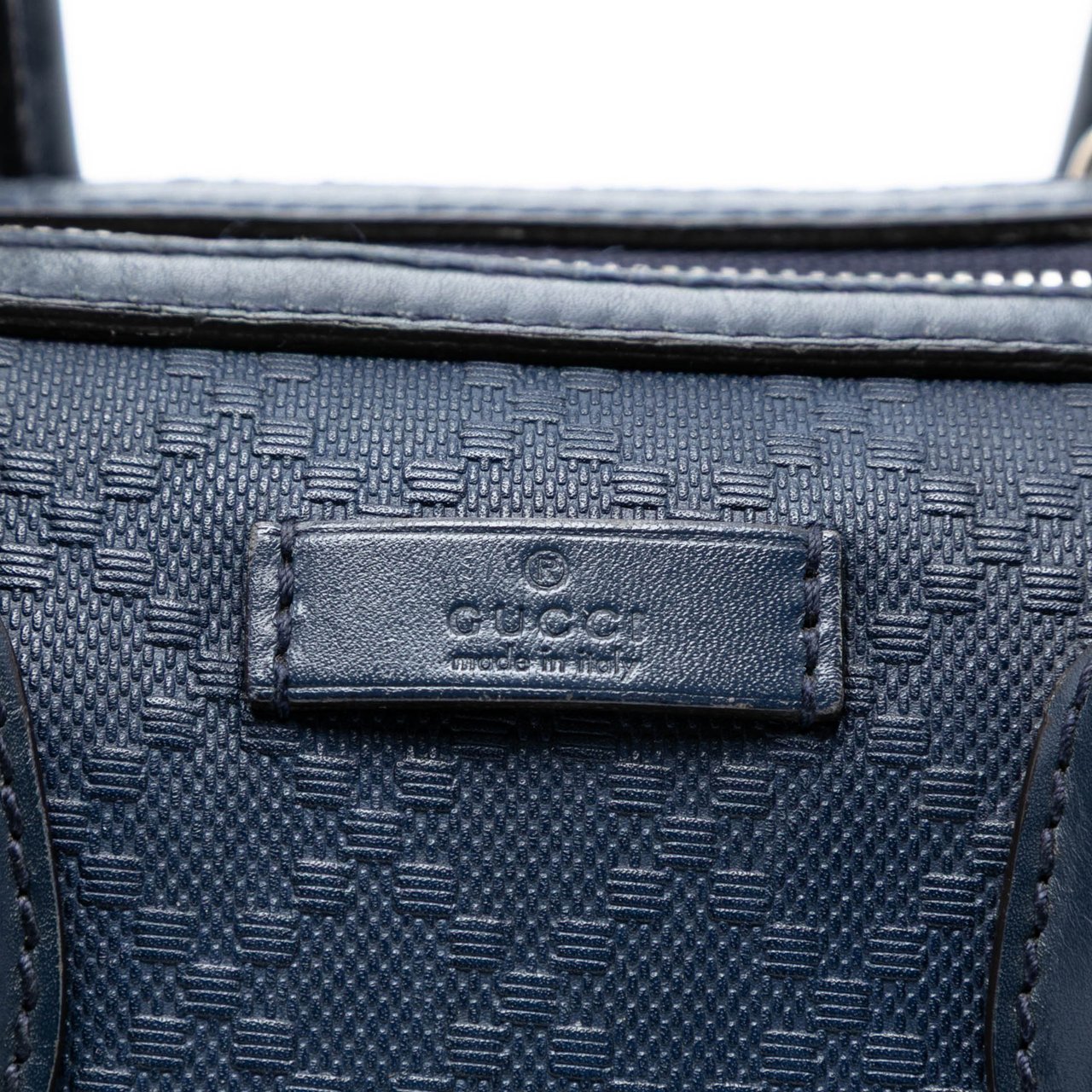 Gucci Diamante Leather Boston Bag Blauw