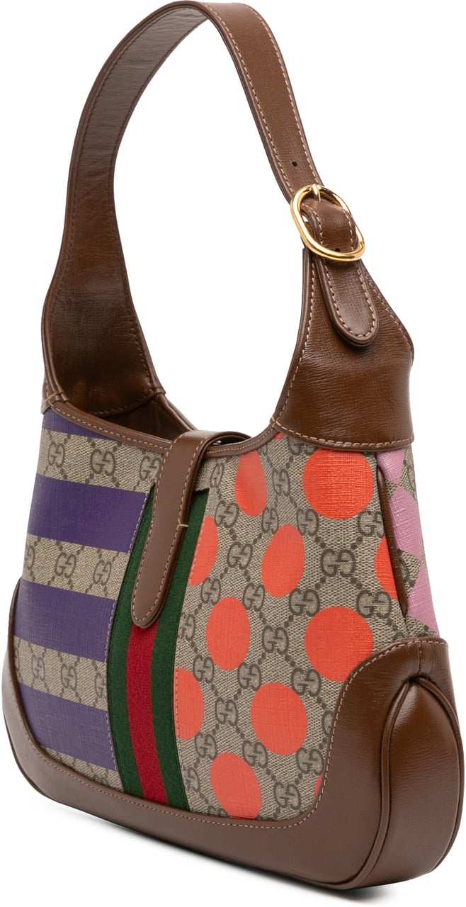 Gucci Small GG Supreme Web Geometric Jackie 1961 Crossbody Bruin