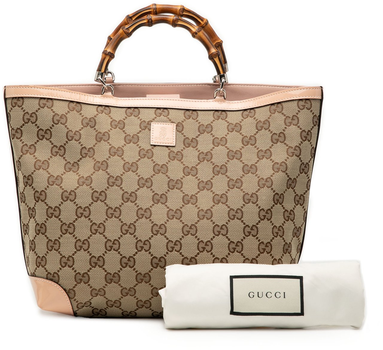 Gucci GG Canvas Bamboo Childrens Tote Bruin