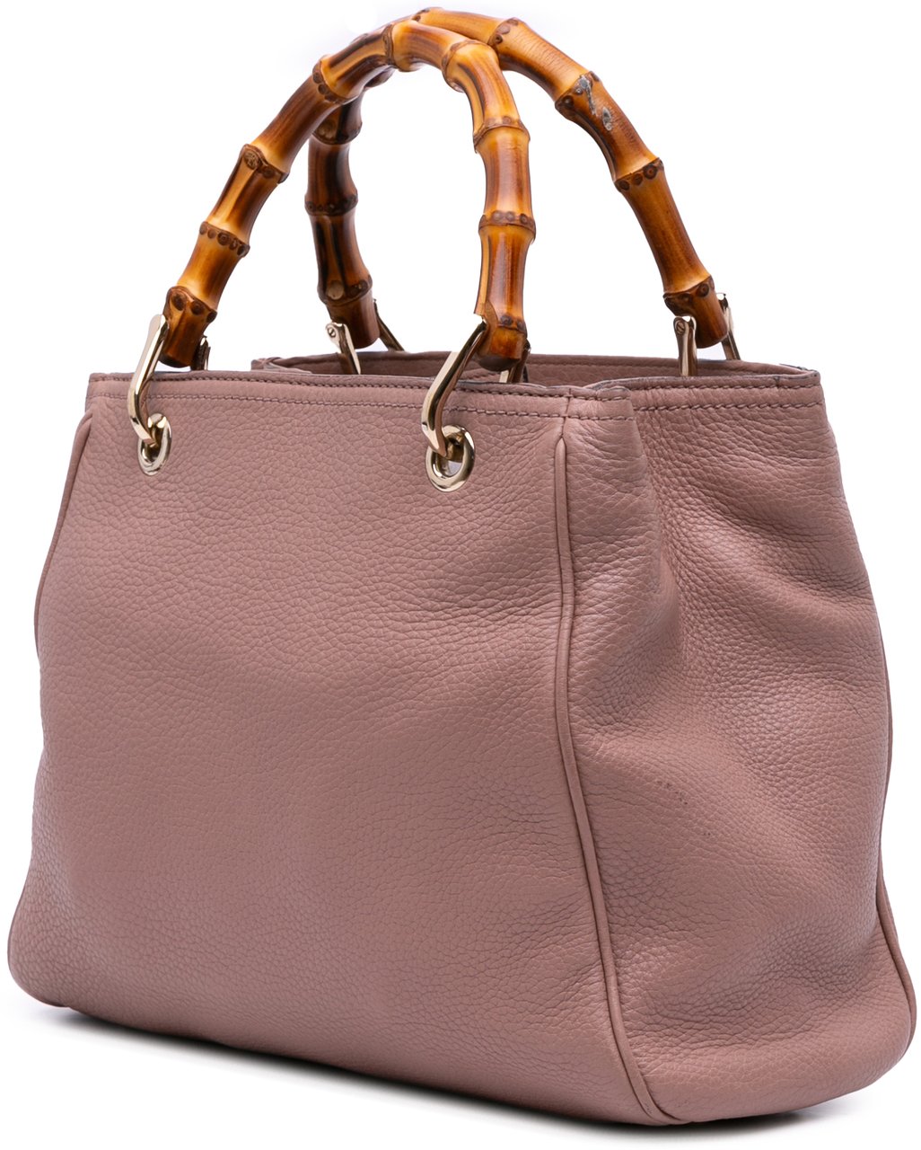 Gucci Small Calfskin Bamboo Shopper Satchel Roze