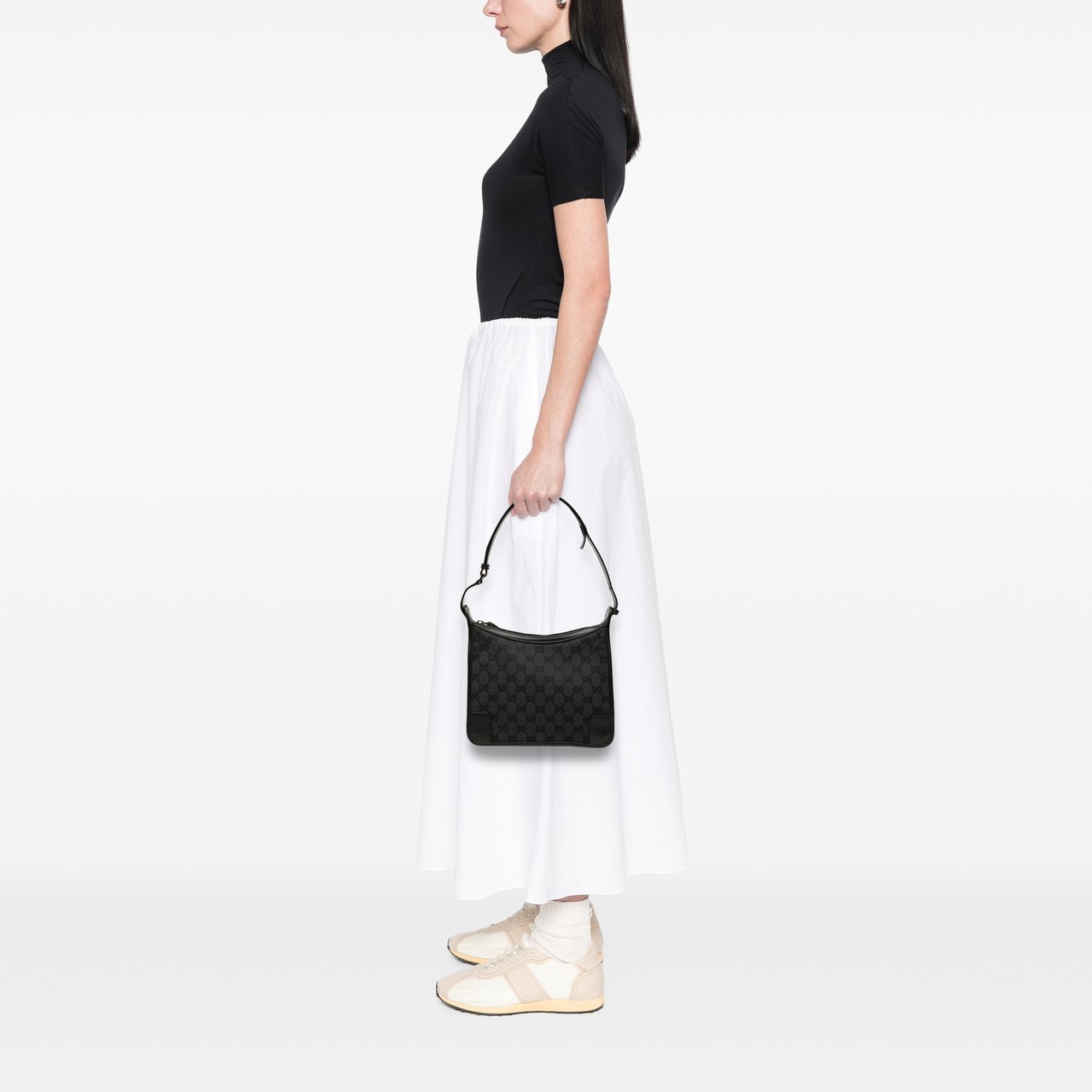 Gucci GG Canvas Shoulder Bag Zwart