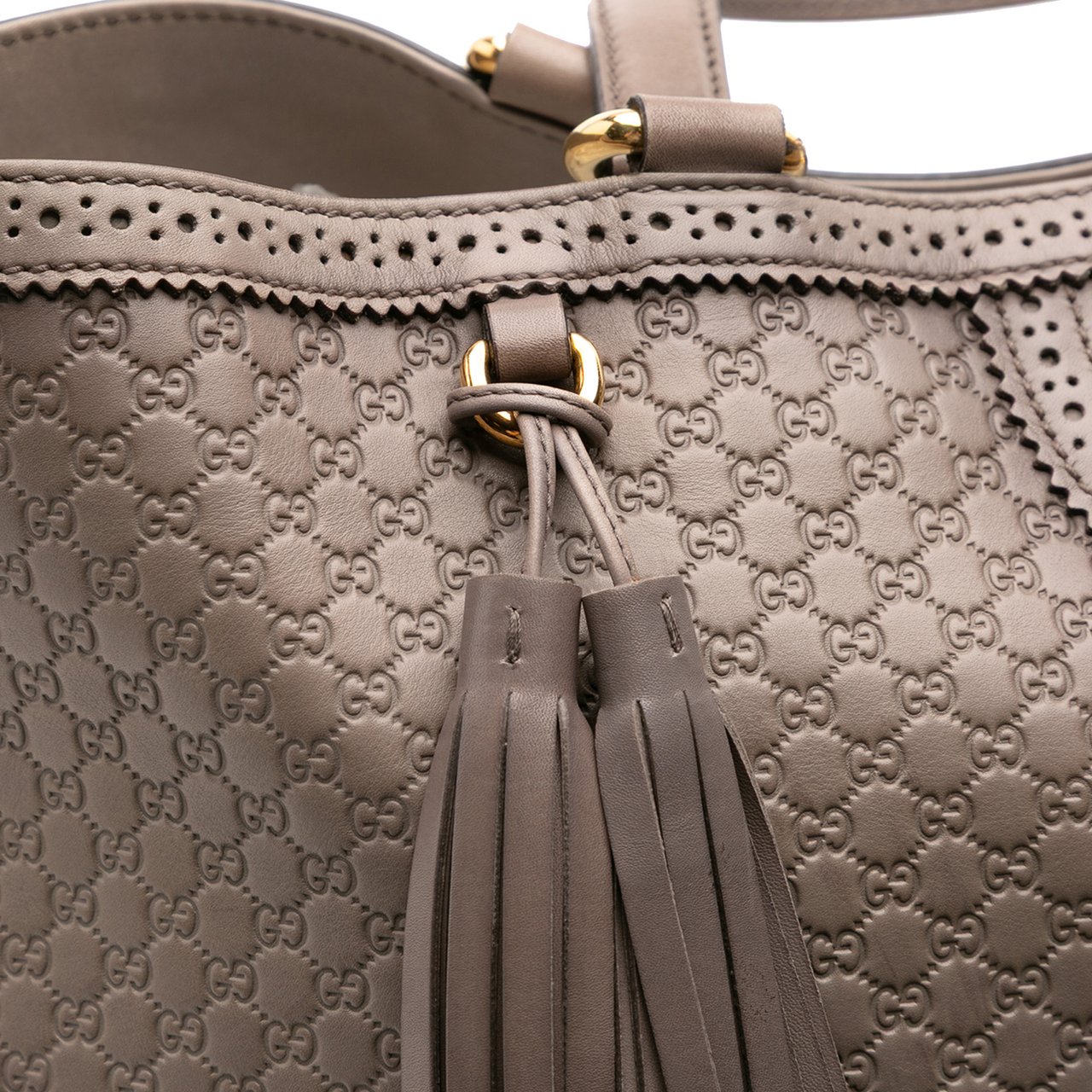 Gucci Large Microguccissima Brogue Duilio Tote Bruin