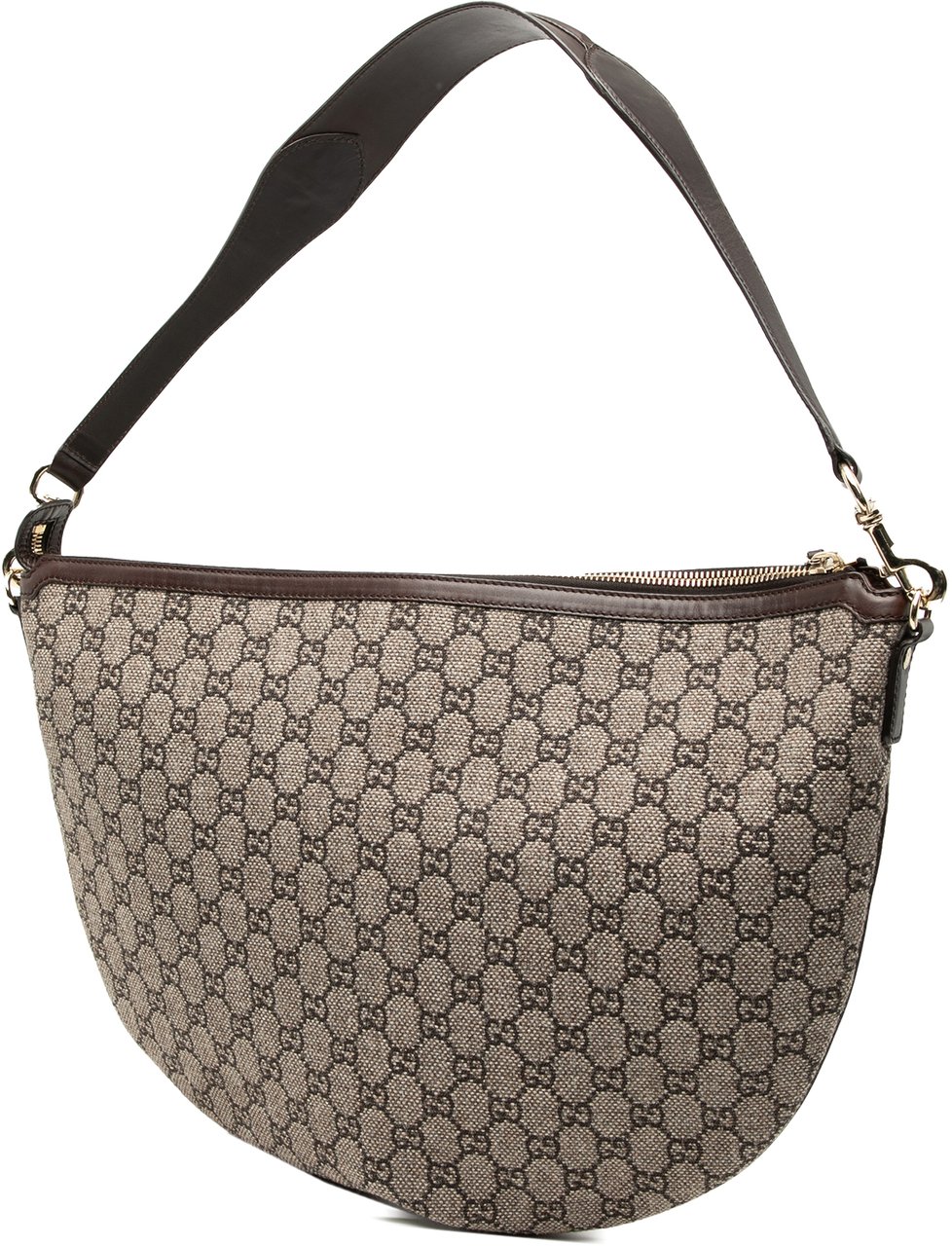Gucci GG Tweed Half Moon Hobo Grijs