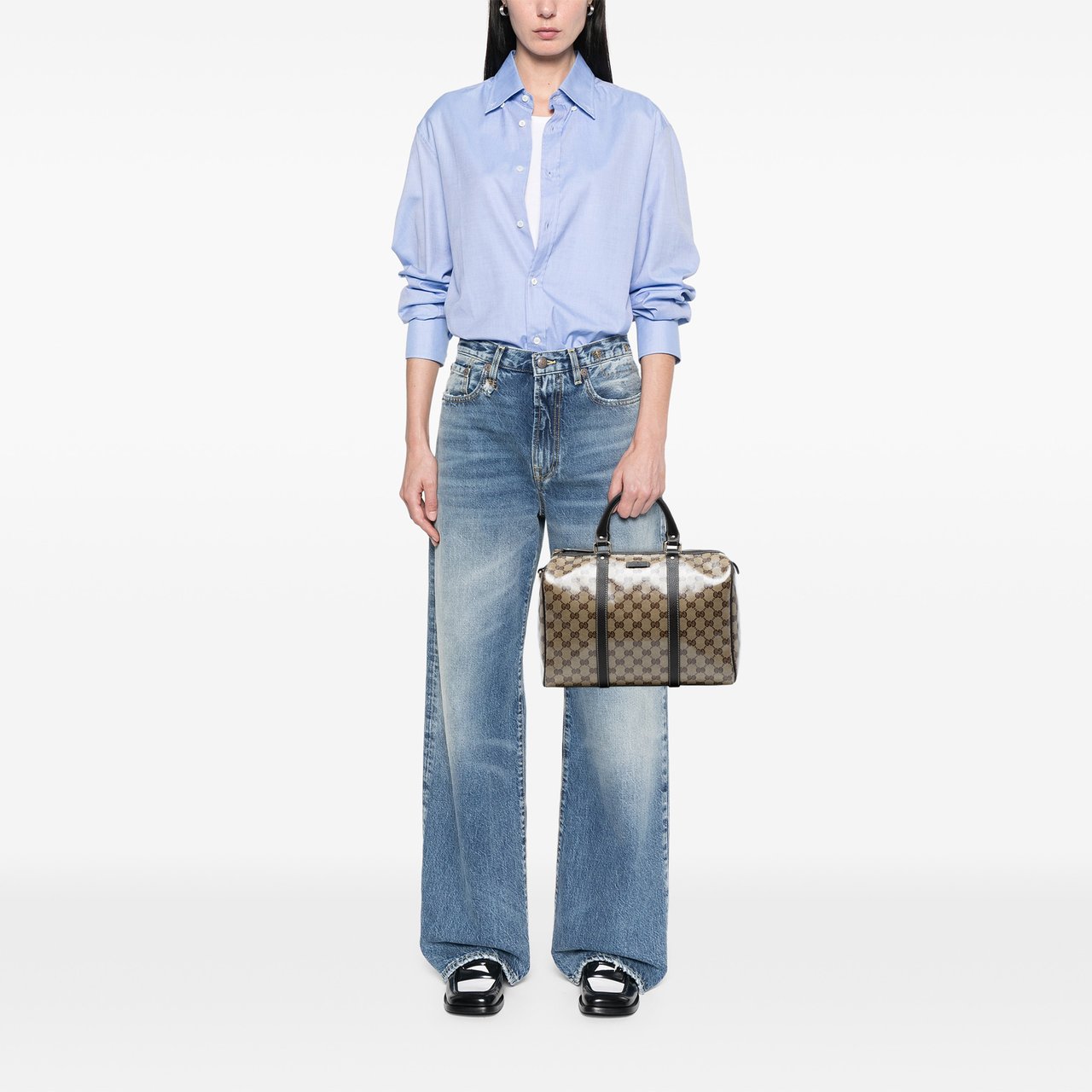 Gucci Medium GG Crystal Joy Boston Bag Bruin