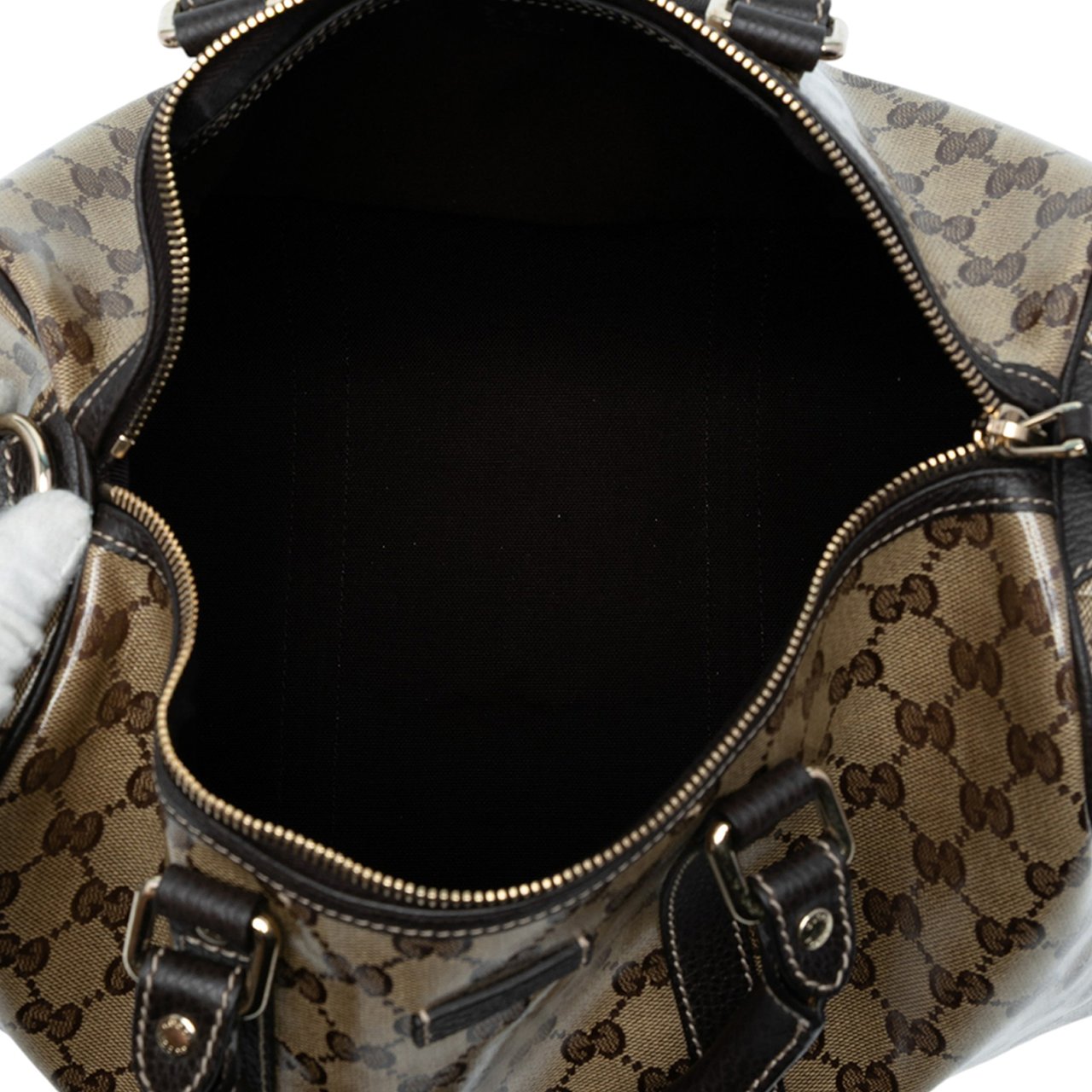 Gucci Medium GG Crystal Joy Boston Bag Bruin