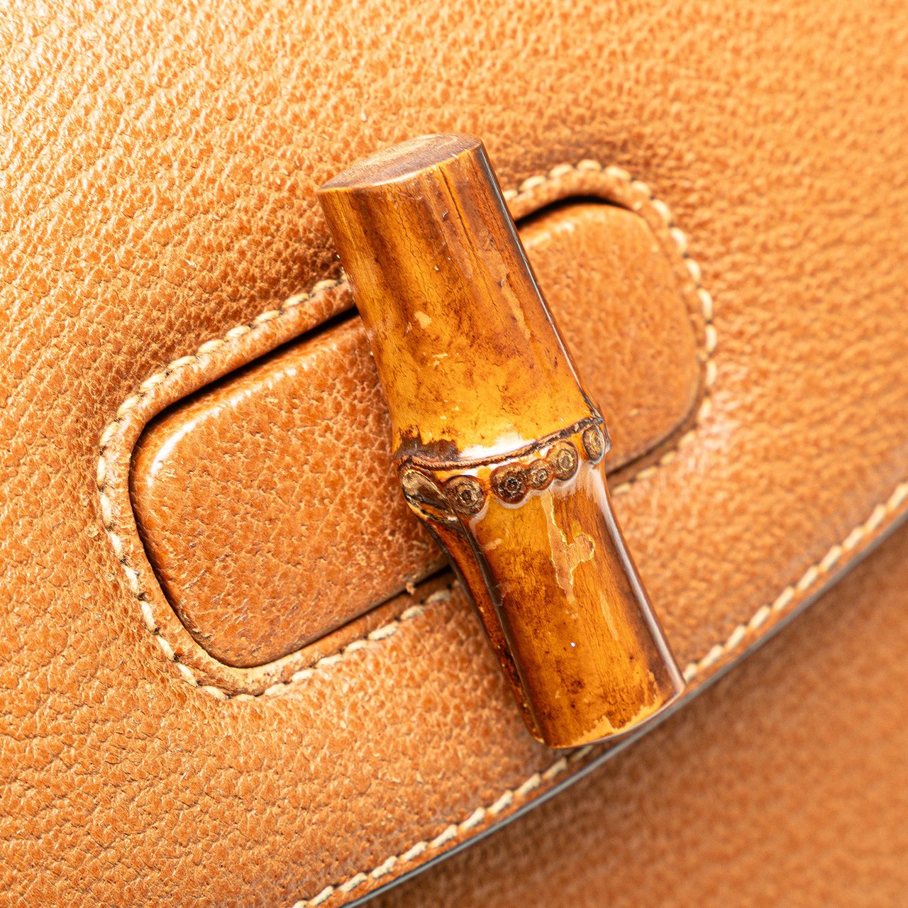 Gucci Grained Calfskin Bamboo Night Bruin