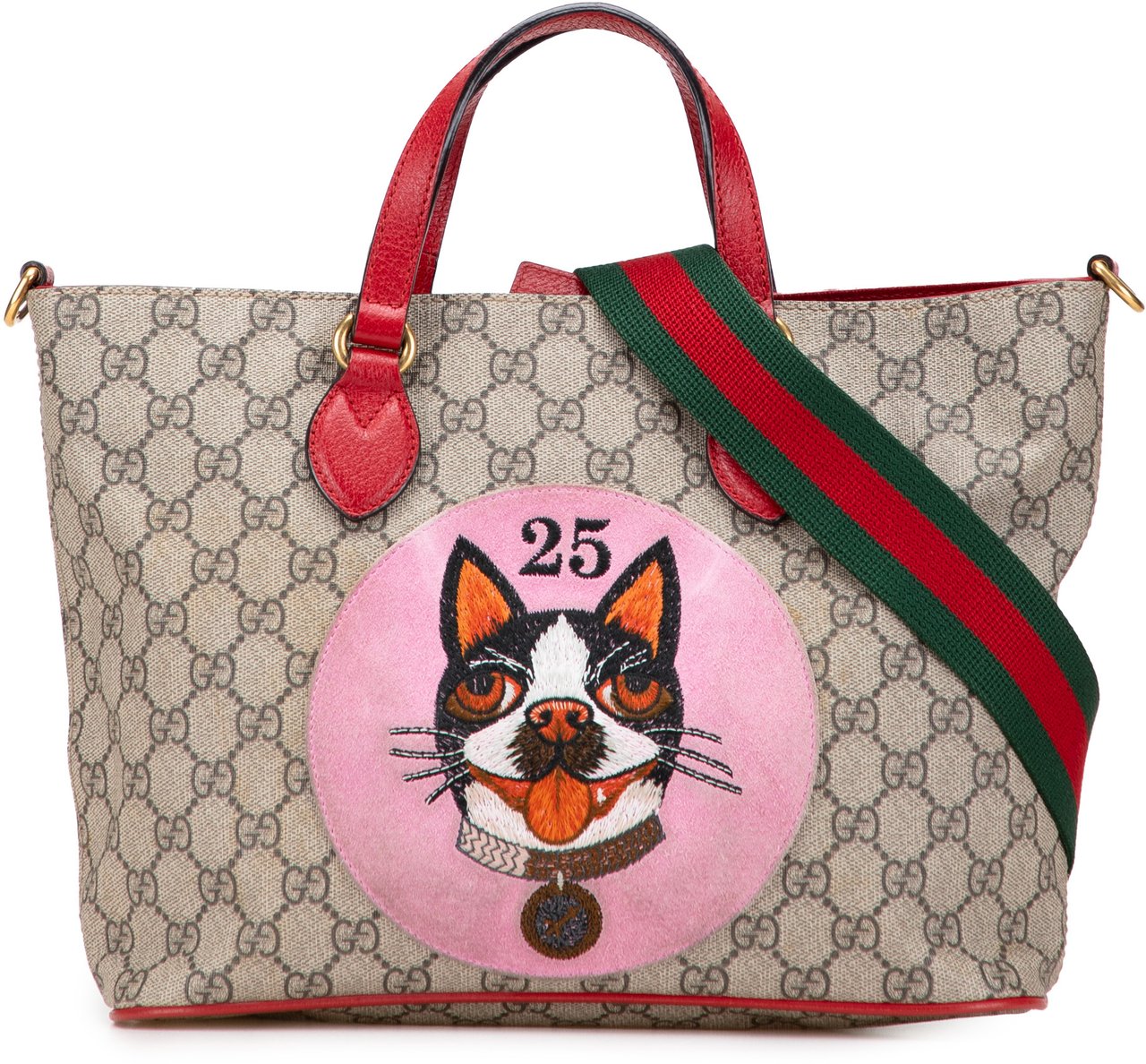 Gucci GG Supreme Bosco Web Satchel Bruin