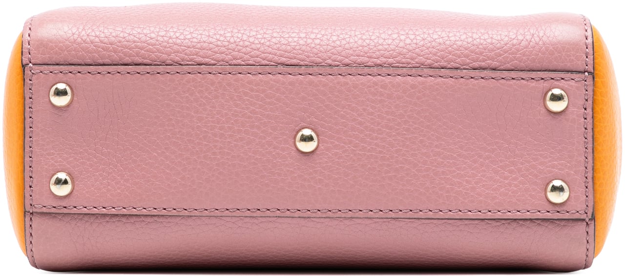 Gucci Mini Bicolor Calfskin Bamboo Shopper Satchel Roze