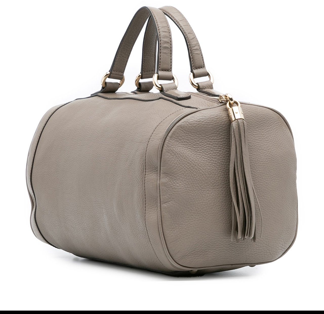 Gucci Medium Pebbled Calfskin Soho Boston Bag Grijs