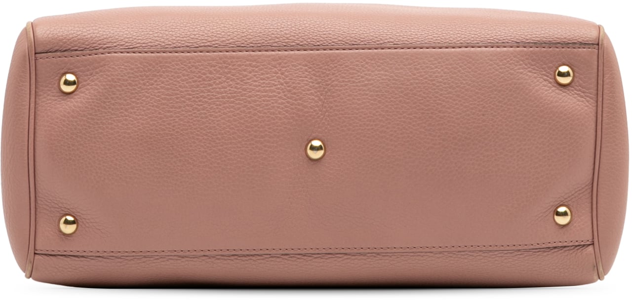 Gucci Medium Calfskin Bamboo Shopper Satchel Roze