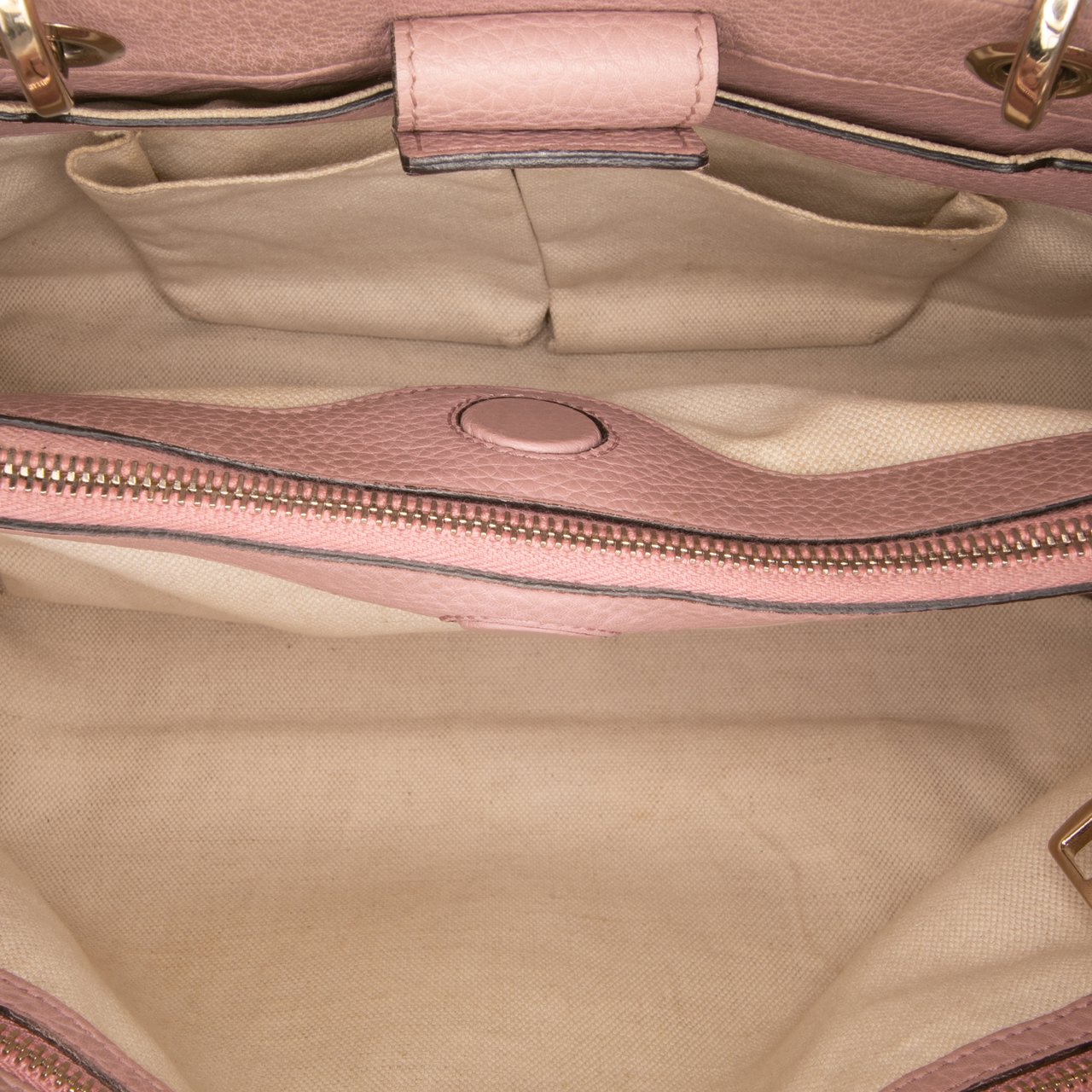 Gucci Medium Calfskin Bamboo Shopper Satchel Roze