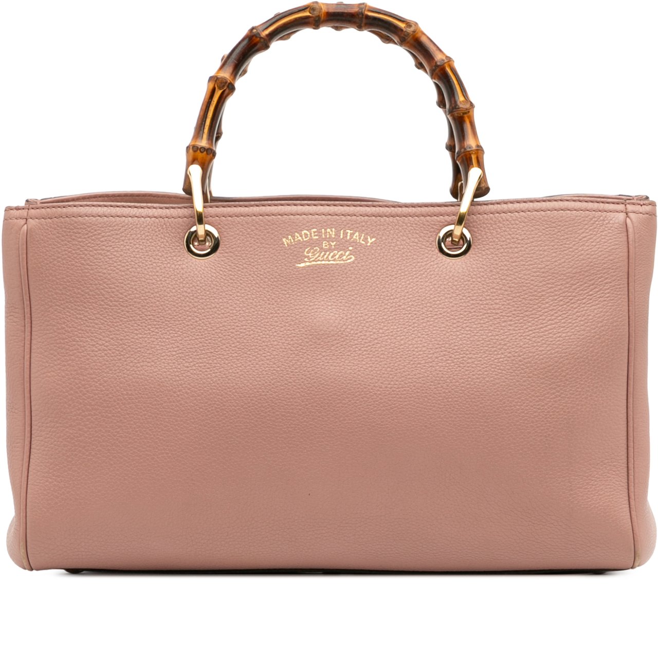 Gucci Medium Calfskin Bamboo Shopper Satchel Roze