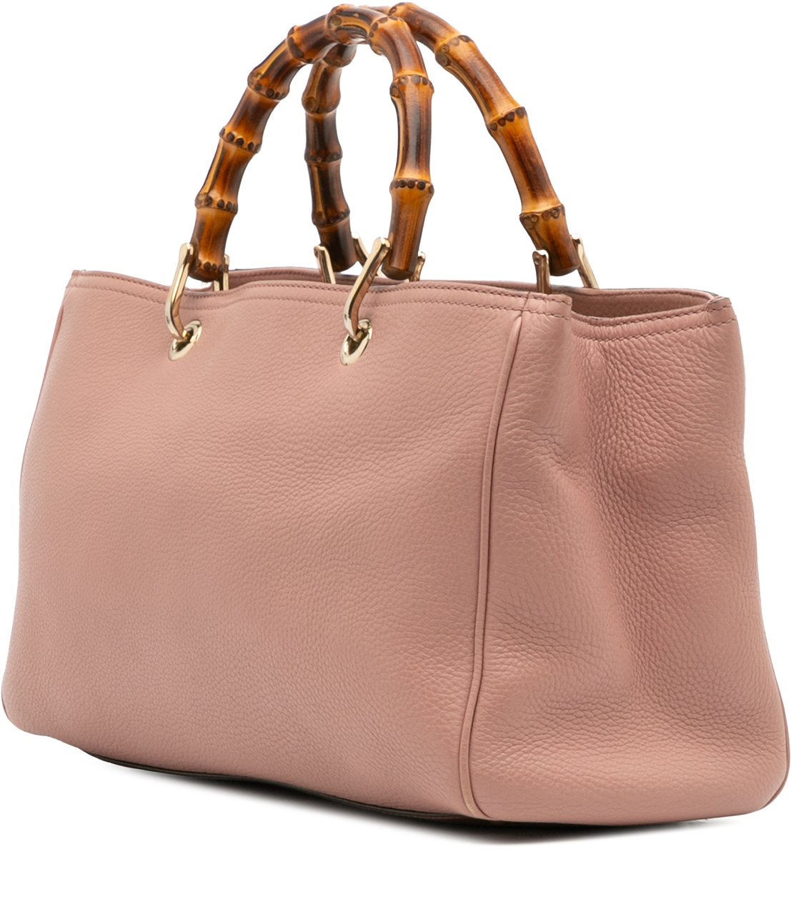 Gucci Medium Calfskin Bamboo Shopper Satchel Roze