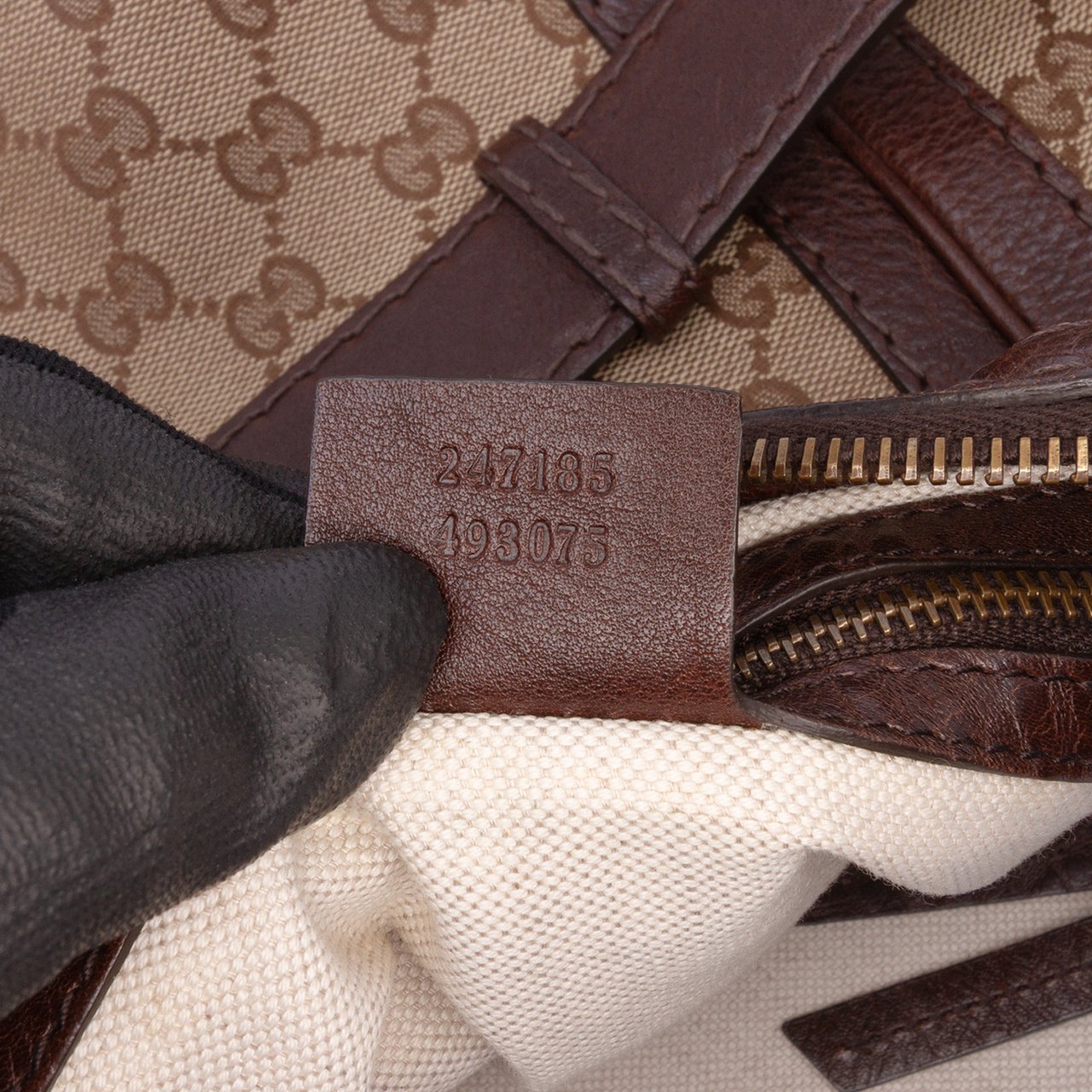 Gucci Medium GG Canvas Running Satchel Bruin
