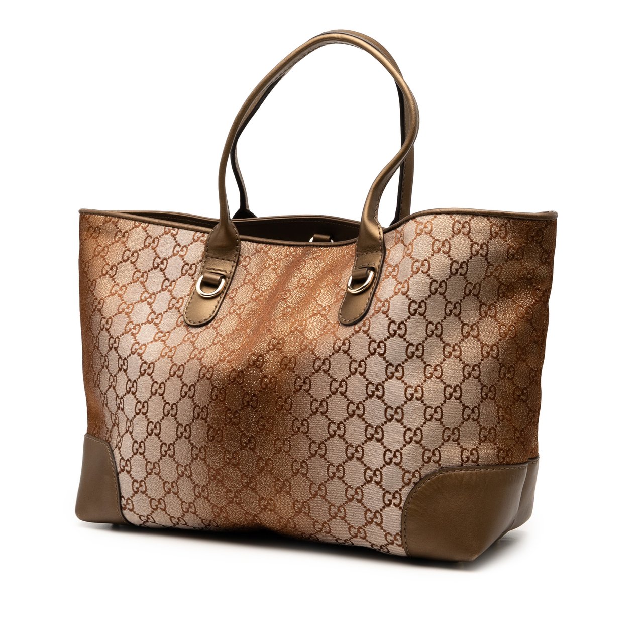 Gucci GG Lurex Heart Bit Tote Bruin