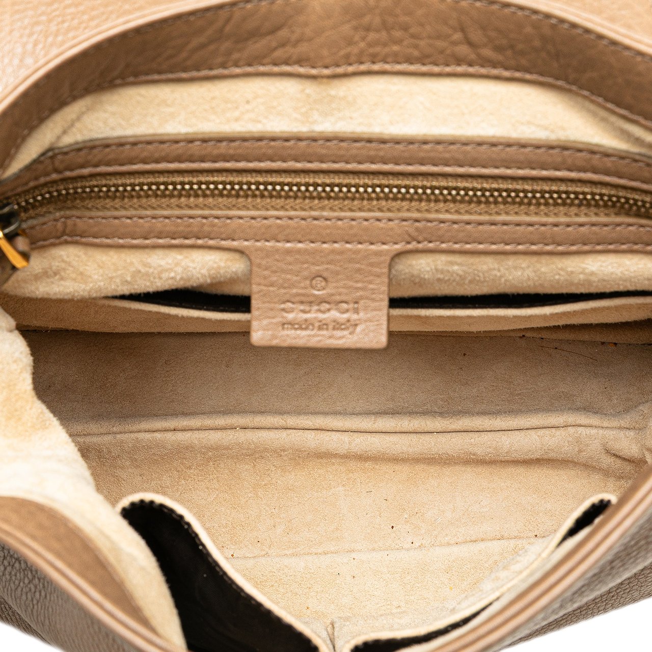 Gucci Leather 1973 Shoulder Bag Bruin