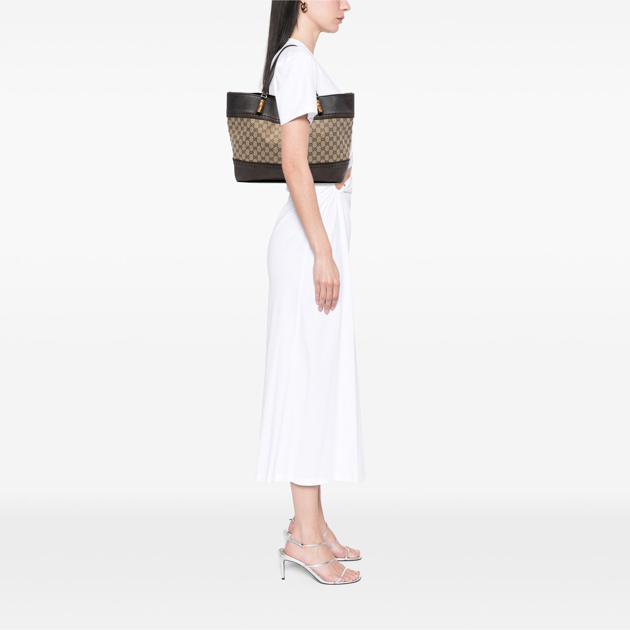 Gucci Large GG Canvas Laidback Crafty Tote Bruin