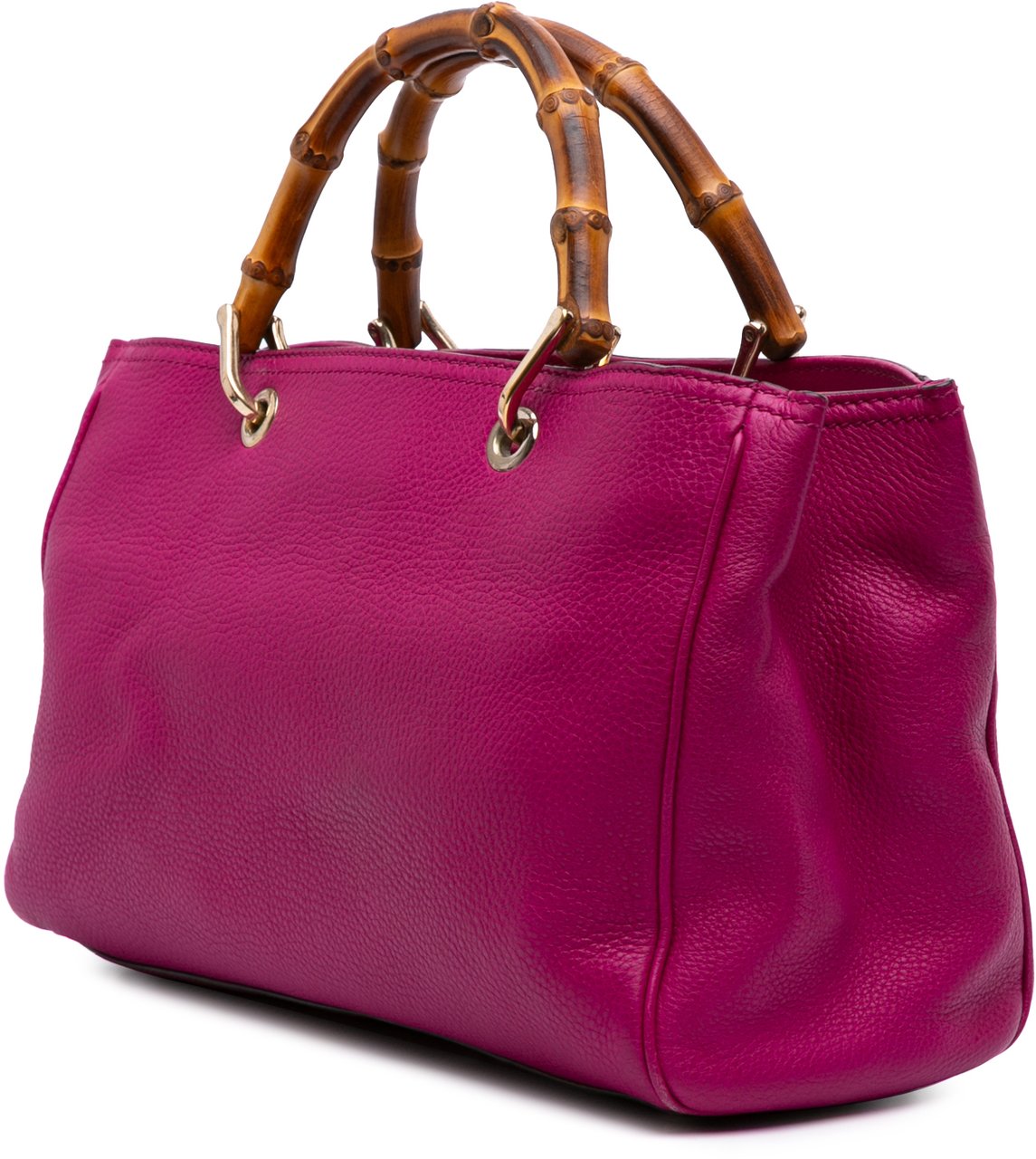Gucci Medium Calfskin Bamboo Shopper Satchel Roze