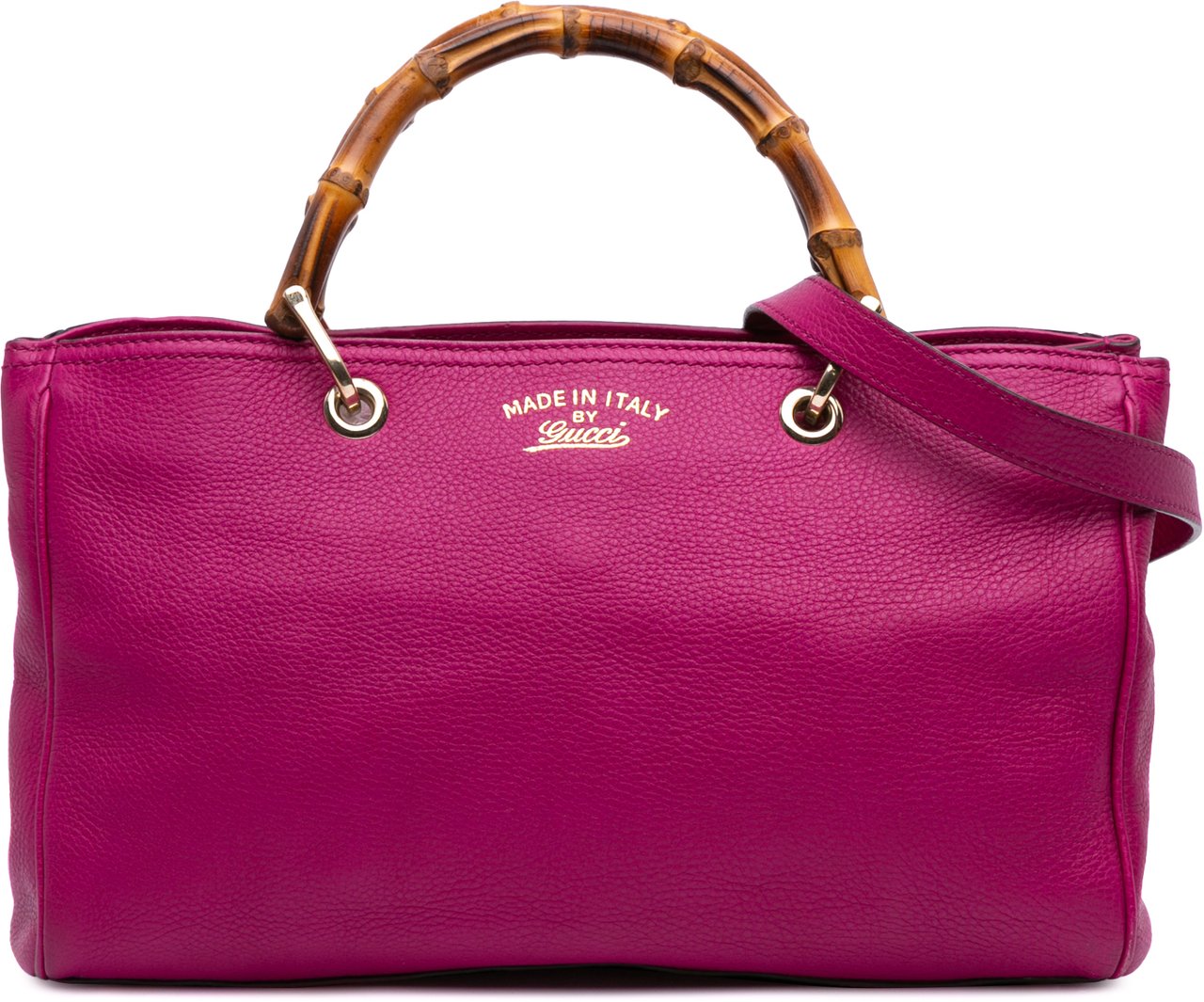 Gucci Medium Calfskin Bamboo Shopper Satchel Roze