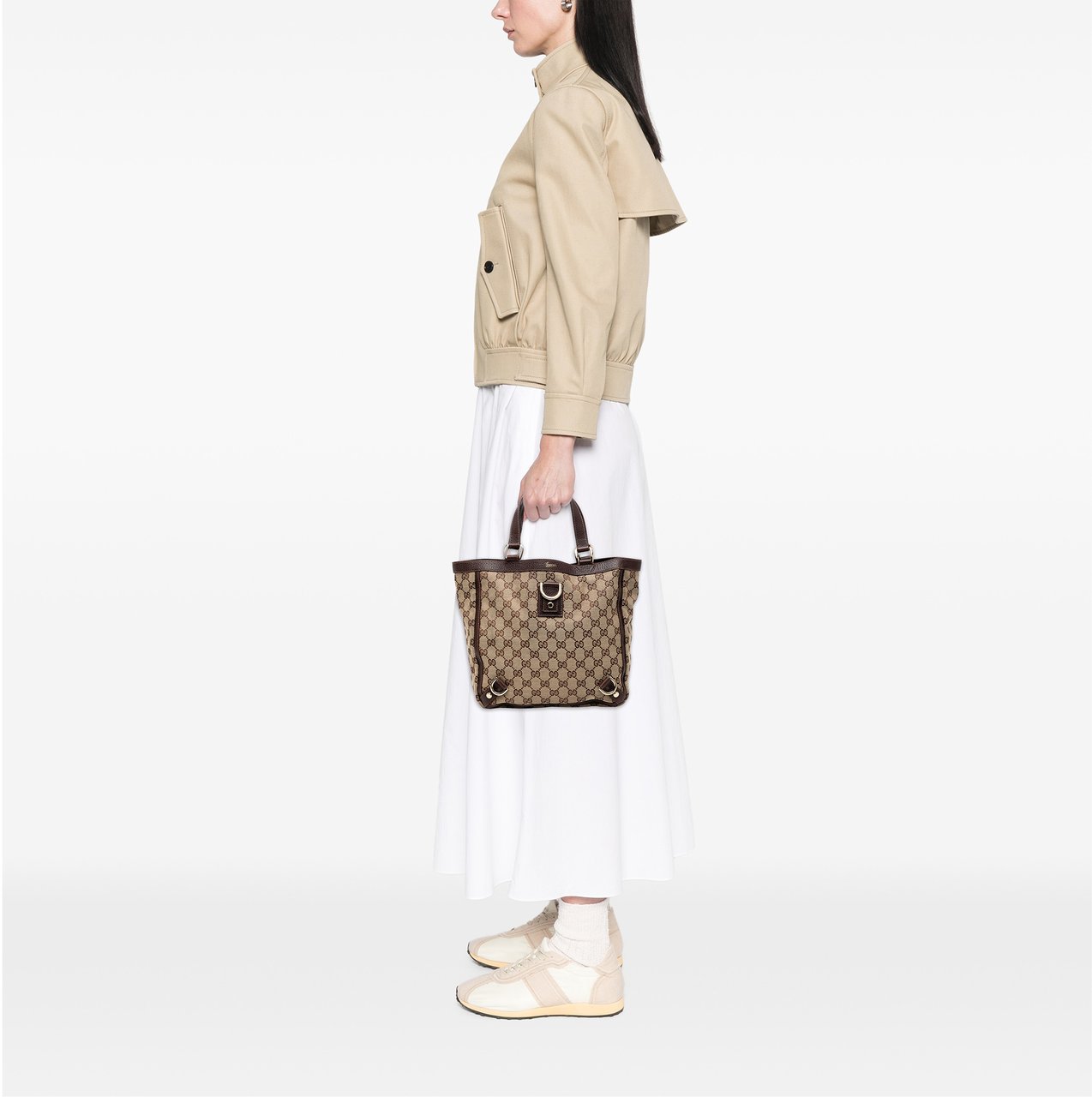Gucci GG Canvas Abbey D Ring Tote Bruin