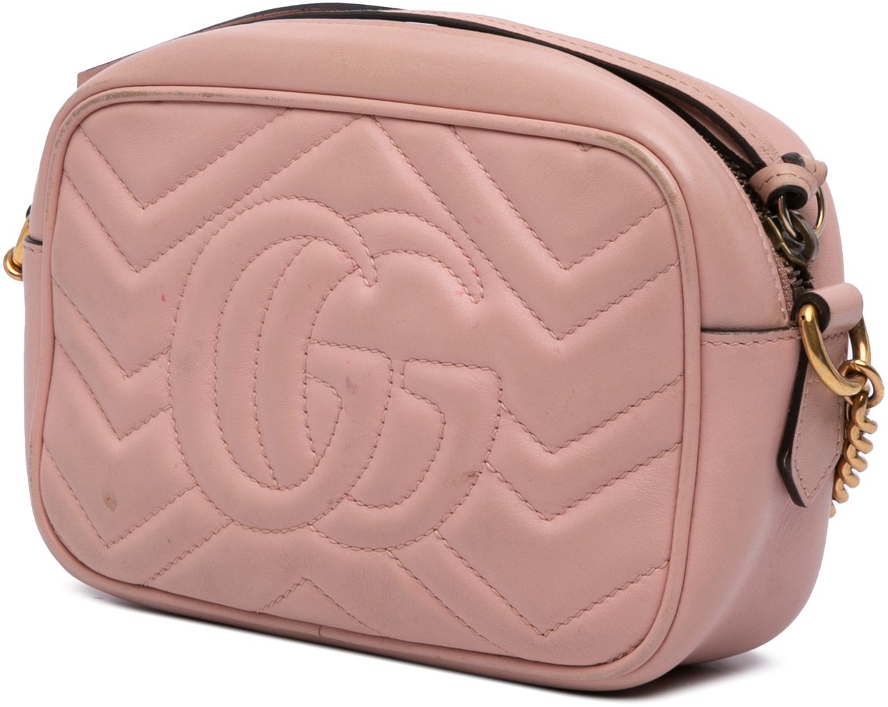 Gucci Mini GG Marmont Matelasse Leather Crossbody Roze