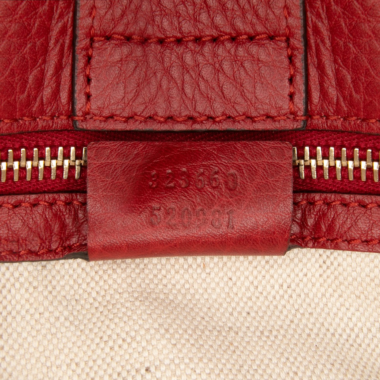 Gucci Medium Calfskin Bamboo Shopper Satchel Rood
