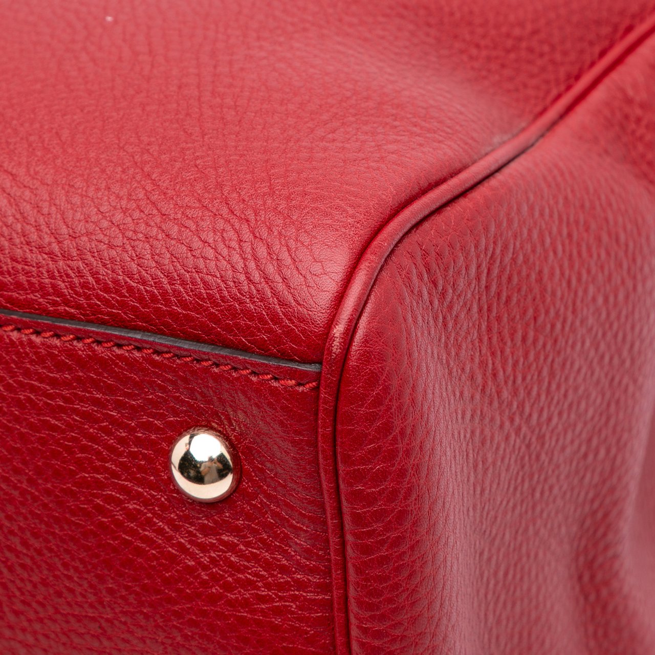 Gucci Medium Calfskin Bamboo Shopper Satchel Rood
