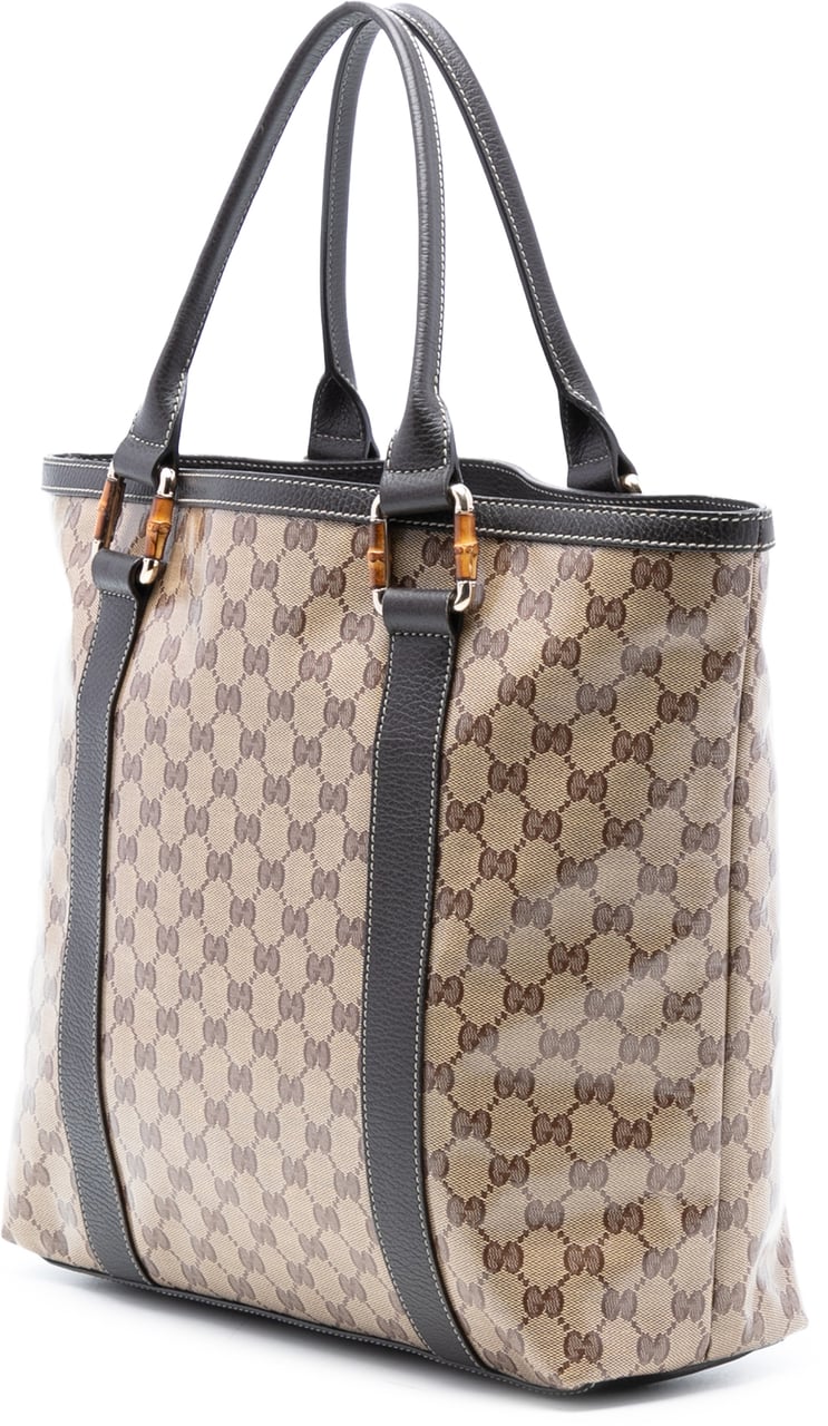 Gucci GG Crystal Bamboo Shopper Tote Bruin