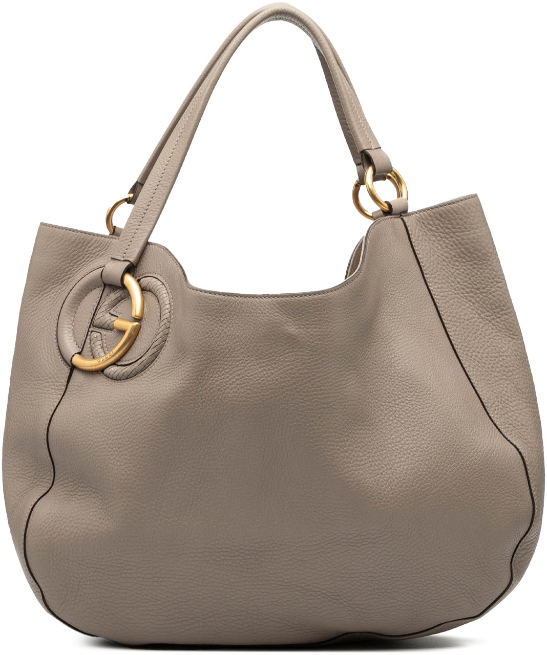 Gucci Medium Pebbled Calfskin Twill Tote Bruin