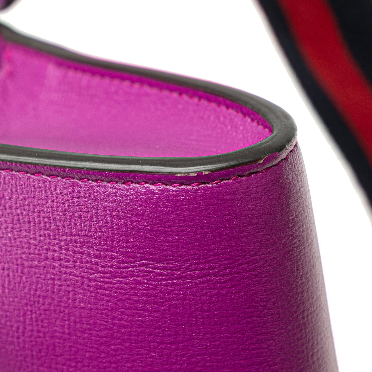 Gucci Mini Leather Horsebit 1955 Web Crossbody Paars