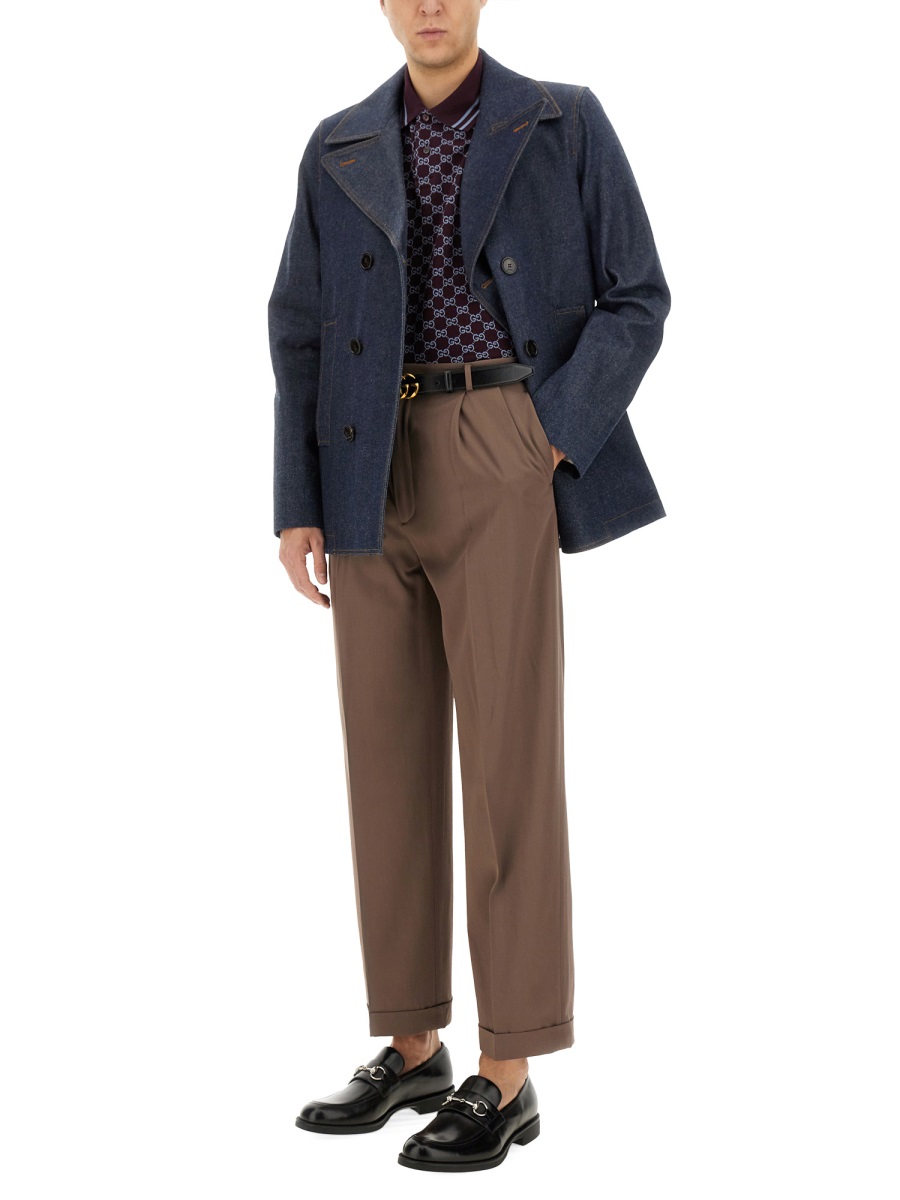 Gucci Structured Denim Jacket with Button-up Front Zwart