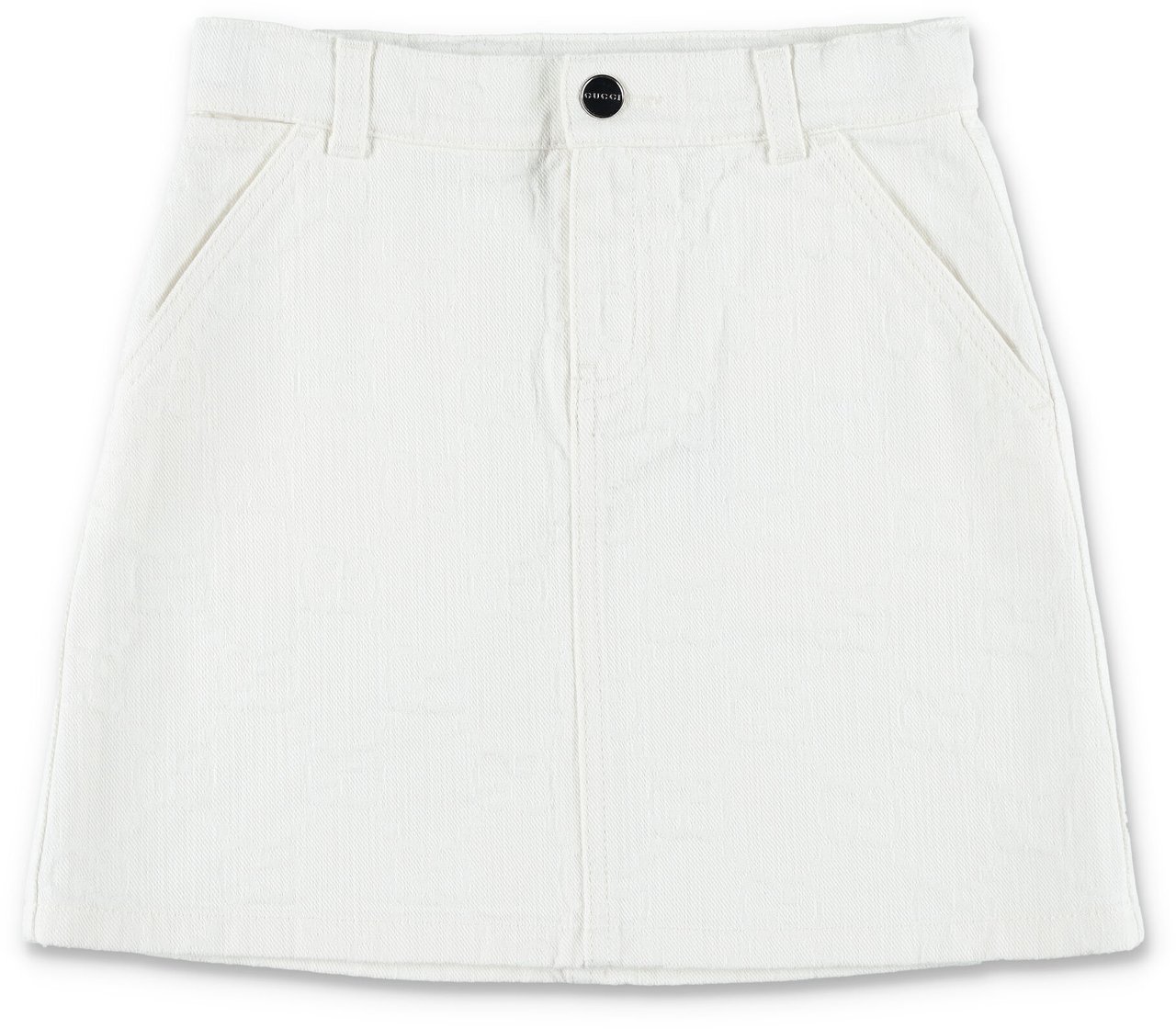 Gucci Kid - GG denim skirt Wit