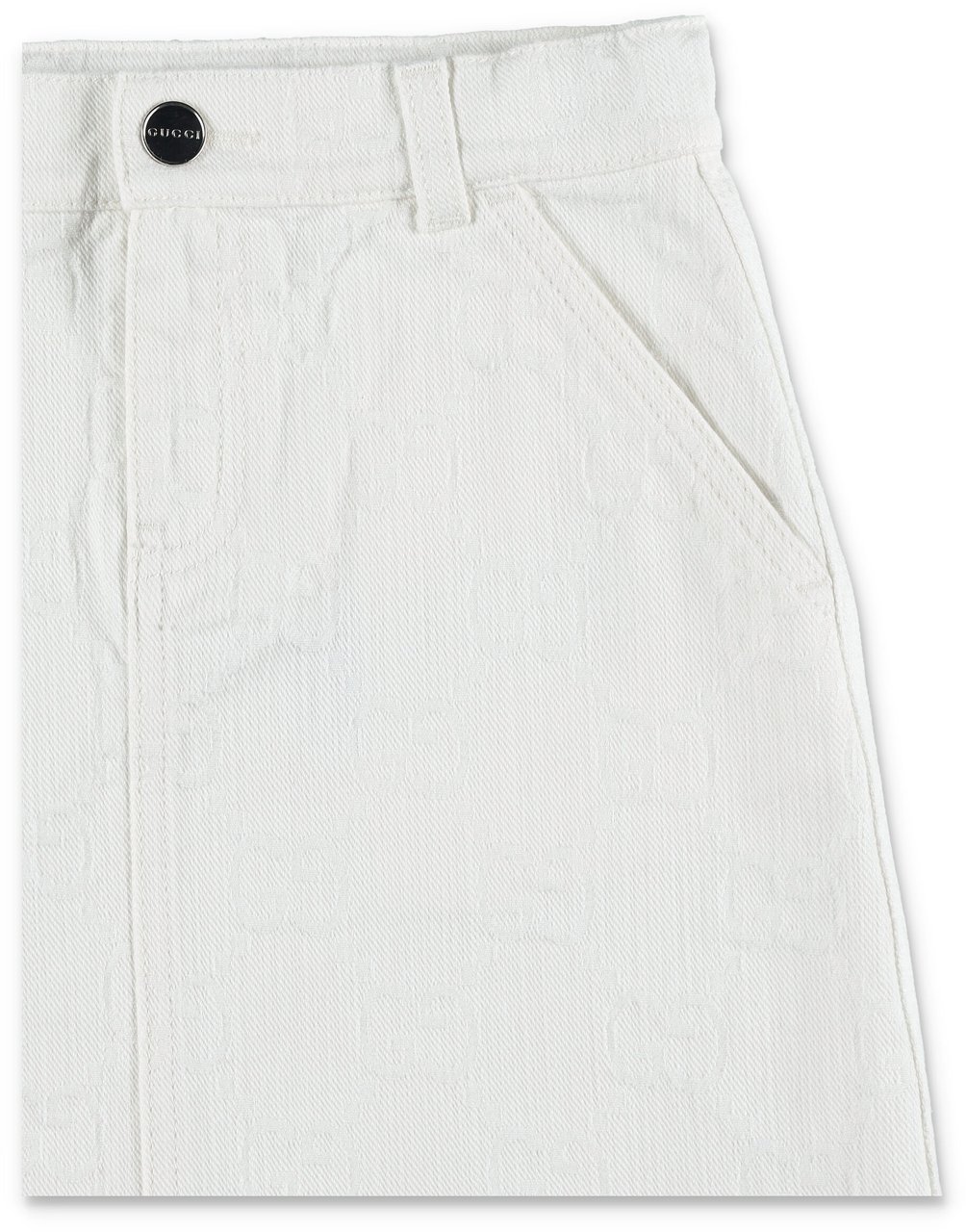 Gucci Kid - GG denim skirt Wit