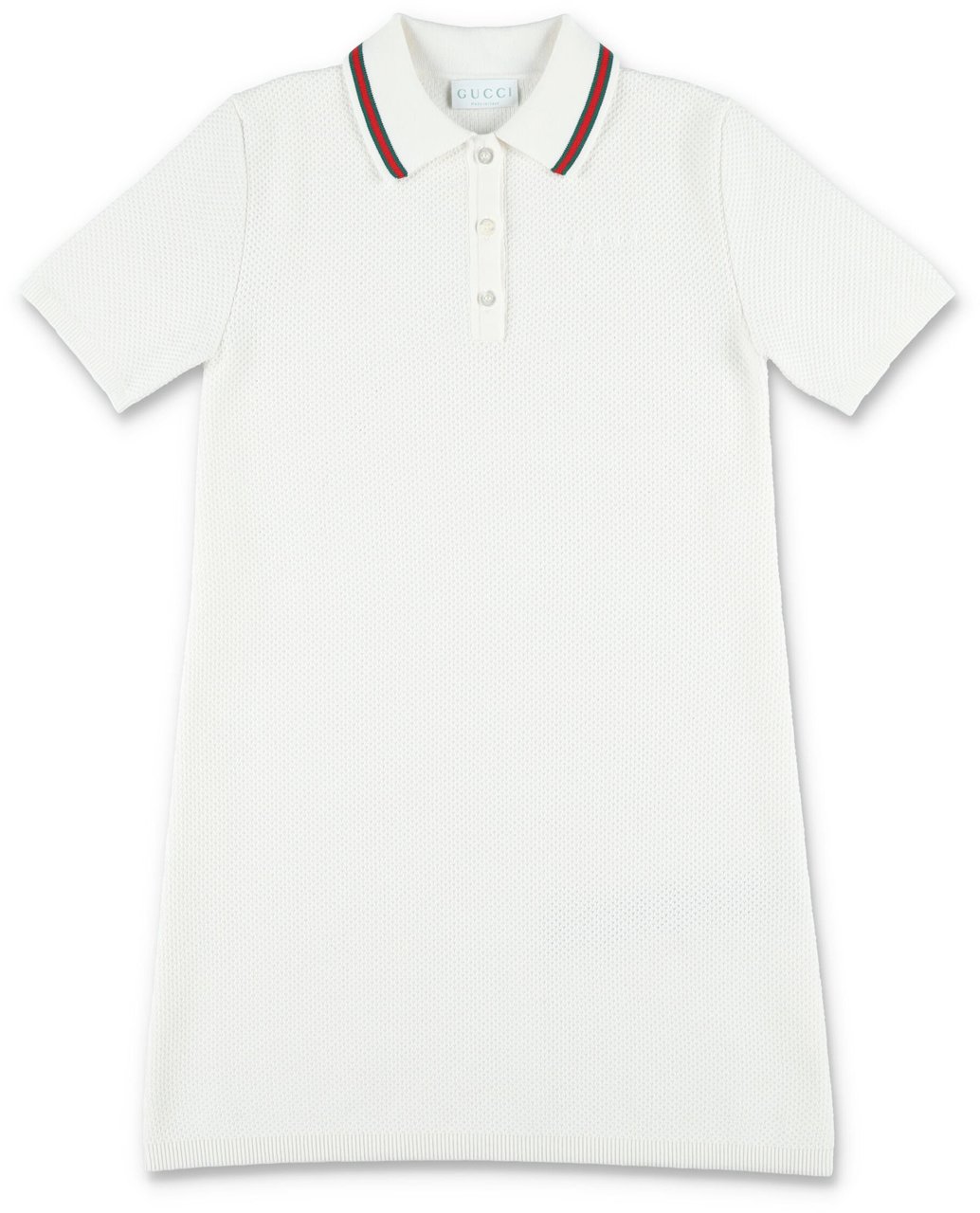 Gucci Kid - Embroidered polo dress Wit